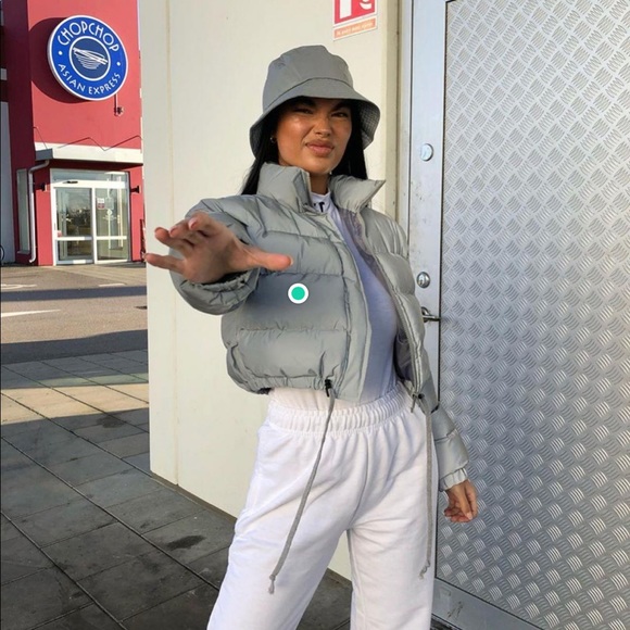 Limited edition reflective puffer jacket grey XS - Picture 3 of 3